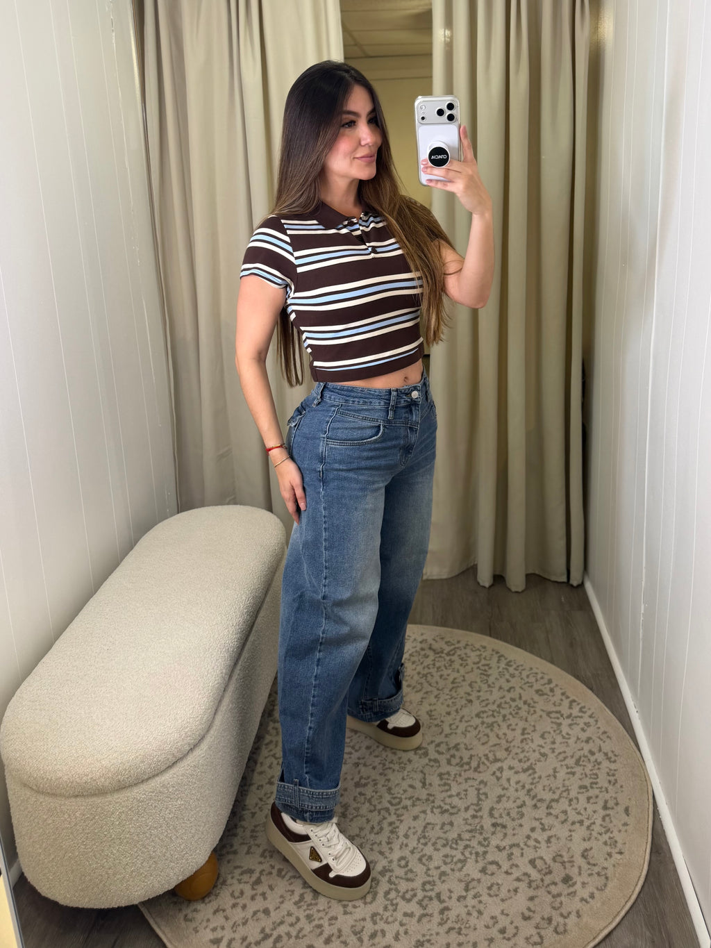 Sweet Stripes Brown Top