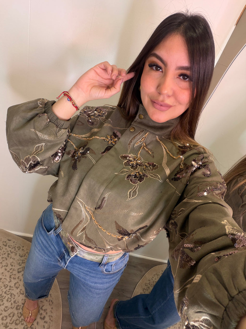 Bohemian Corduroy Green Jacket