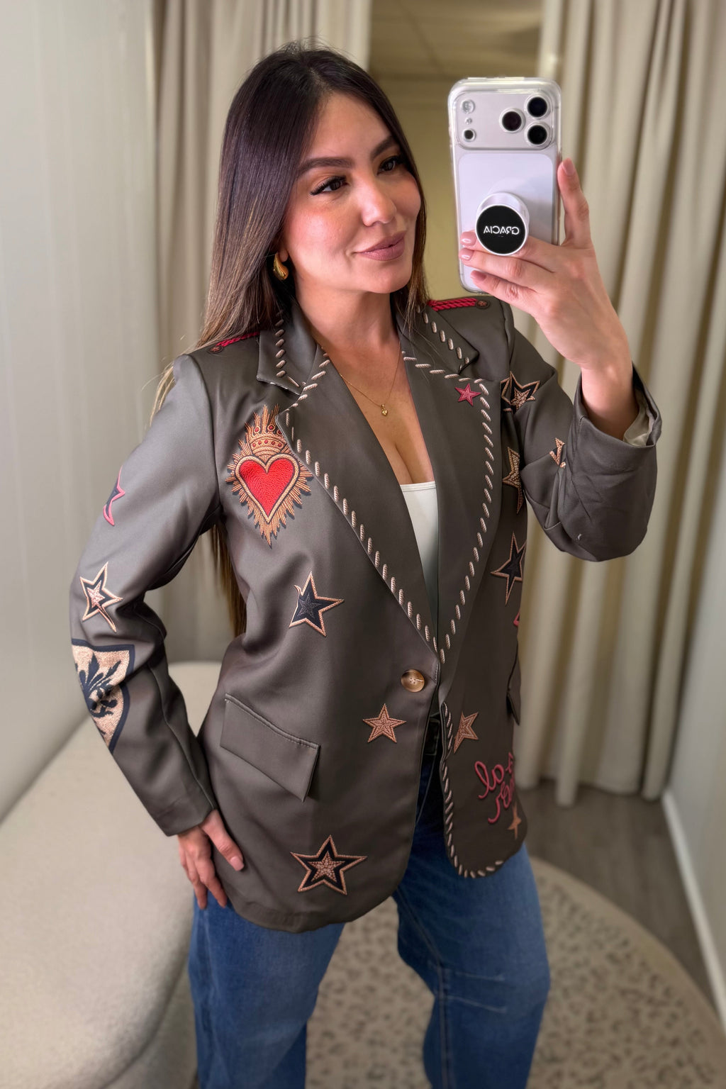 Yes to Love Statement Green Blazer