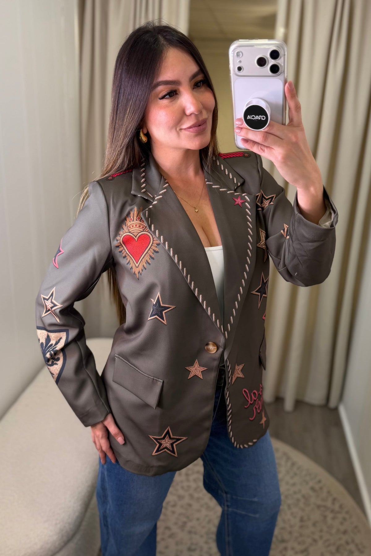 Yes to Love Statement Green Blazer
