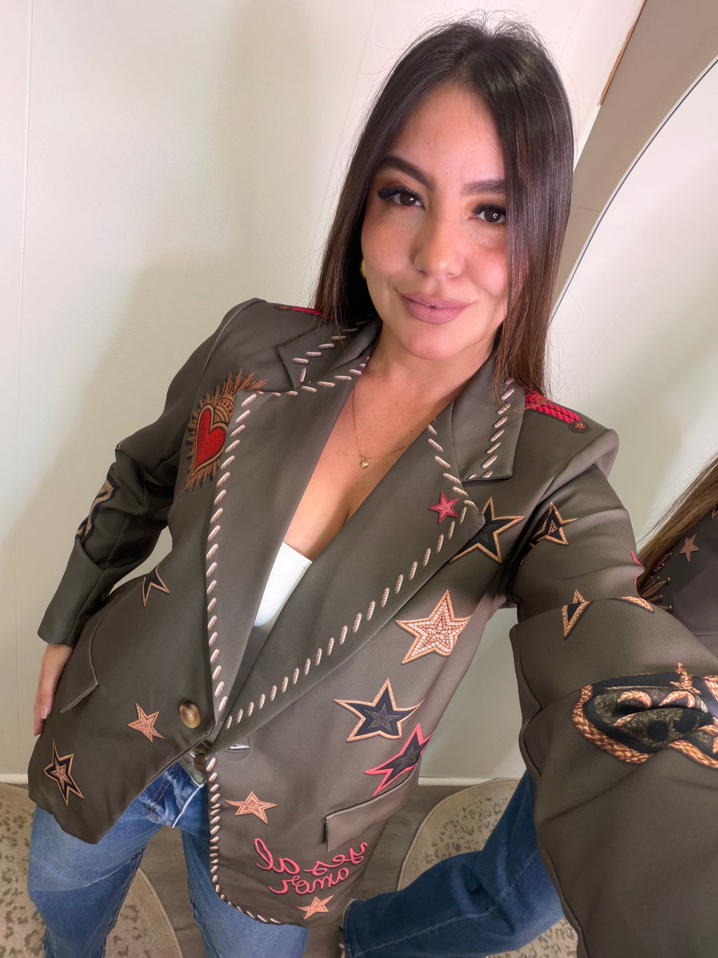 Yes to Love Statement Green Blazer