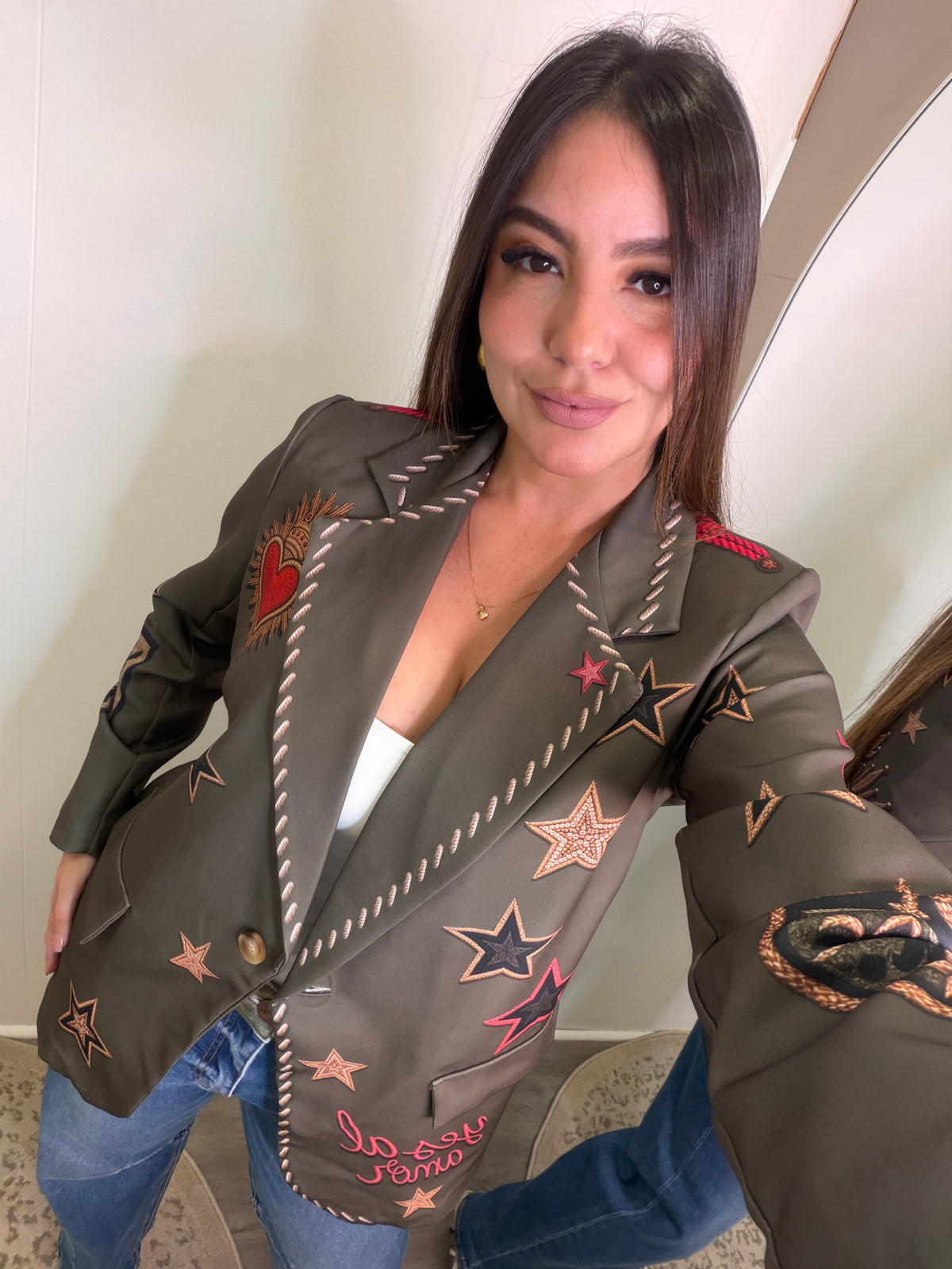 Yes to Love Statement Green Blazer