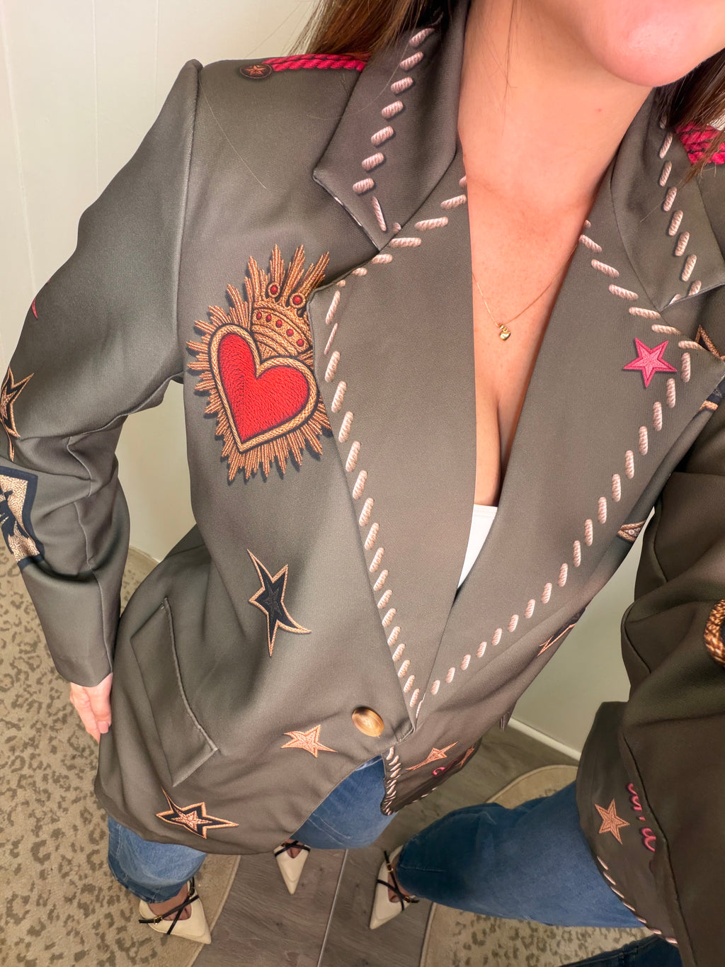 Yes to Love Statement Green Blazer