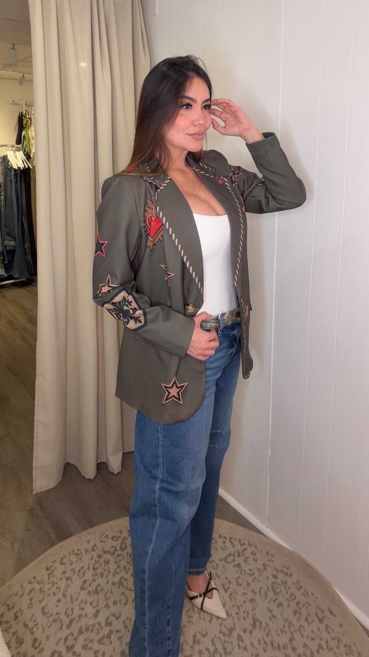 Yes to Love Statement Green Blazer