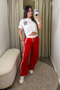 Sporty Chic Red Pants