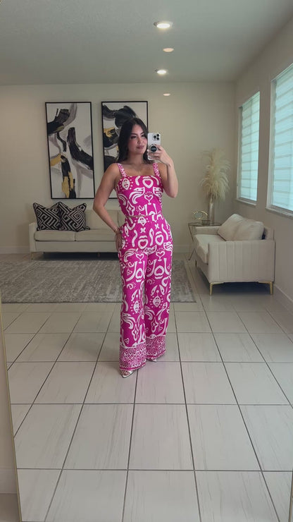 Abstract Muse Abstract Magenta Pants Set
