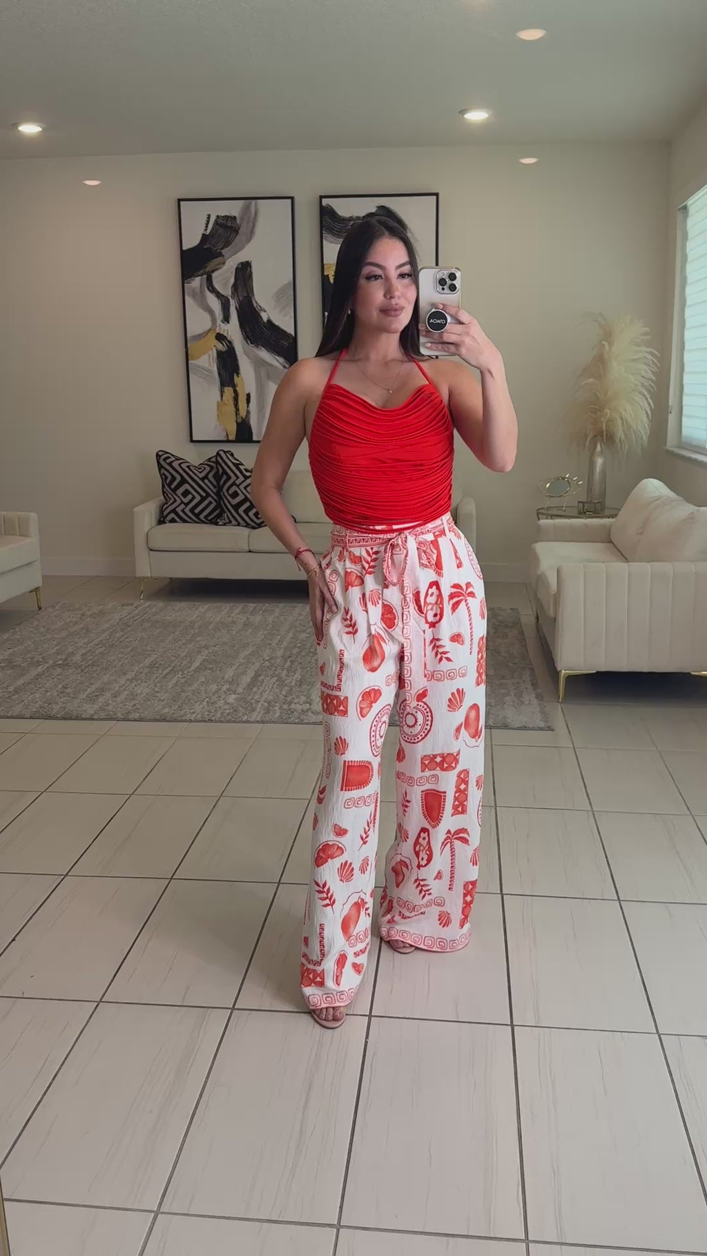Mediterranean Bliss Red Pants