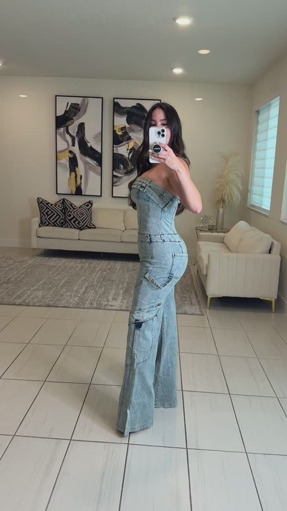 The Powerline Denim Jumpsuit