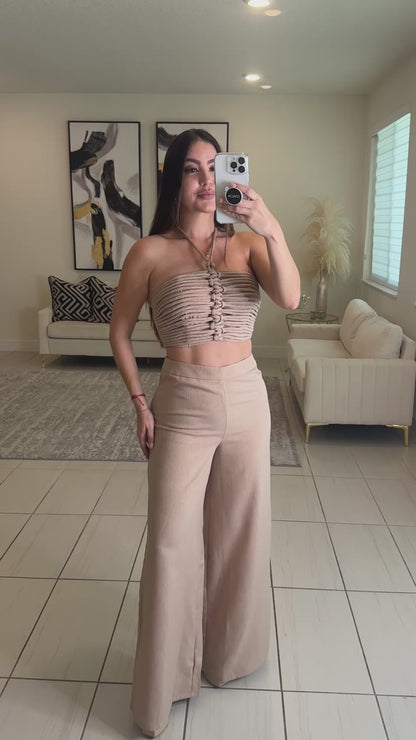 The Soleil Beige Pant Set