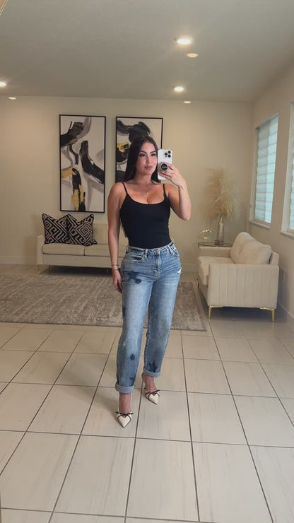 Blue Stars Barrel Denim Pants