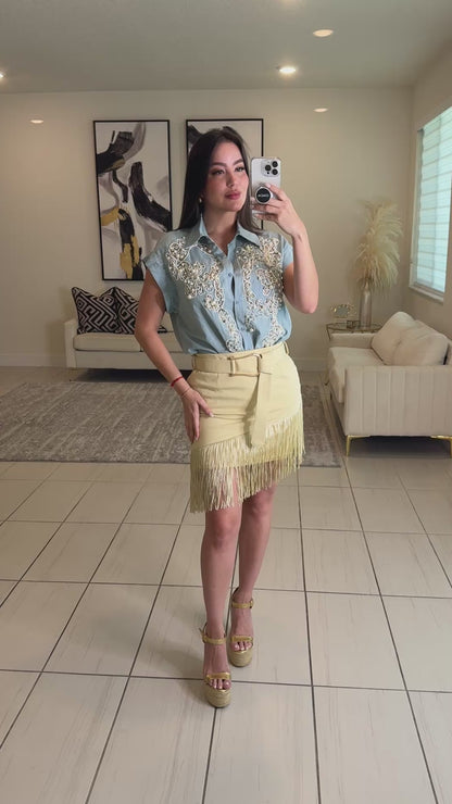Glow Sand Fringe Skirt