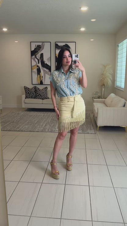 Glow Sand Fringe Skirt
